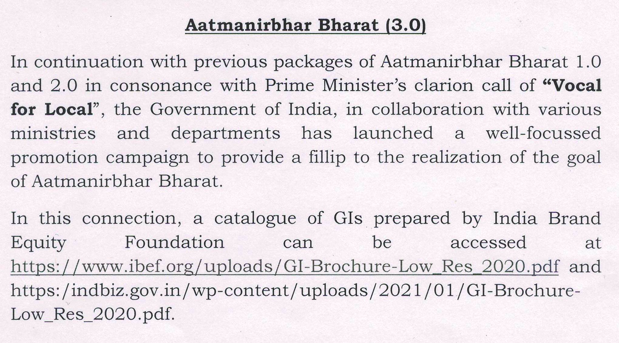 Aatmanirbhar Bharat (3.0)